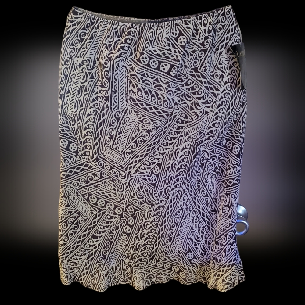 New Double lined printed midi skirt